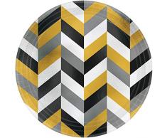 Amscan 541642-8 piatti di carta Modern Metallic, multicolore