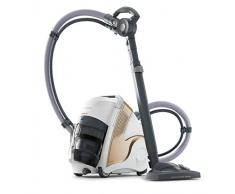 Polti MCV85 Unico Total Clean & Turbo - Aspirapolvere Multifunzione 3 in 1, Aspira, Igienizza e Asciuga, 6 Bar, uccide ed elimina il 99,99%* di virus, germi e batteri, Bianco/Nero/Oro