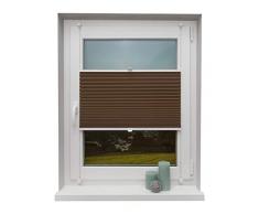 Beyond Drape 15291 Senza Fori, con Morsetto, Tenda Plissettata, Protezione da sguardi indiscreti, Marrone