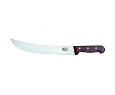 Victorinox - Coltello da bistecca in legno di palissandro con lama curva, 31 cm, in acciaio INOX, colore: marrone, 30 x 5 x 5 cm
