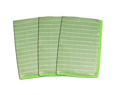 ABACUS 6135 bambù Shine-Set di 3 Strofinacci e Bicchieri, Verde