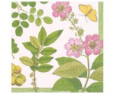 Caspari Garden Paper Dinner Napkins in Ivory, Package Coromandel-Tovaglioli di Carta da Giardino, 20 Pezzi, Colore: Avorio, Rosa