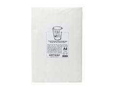 ArtWay Flat White - Carta Spessa da Disegno 100% Riciclata (50% Tazze per caffè) - 170 g/m² - A4-400 Fogli