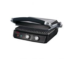 Imetec Professional Serie GL 3000 Bistecchiera, Piastre Antiaderenti Removibili, Rivestimento Triplo Strato al Titanio Stone-Look, Grill con 7 Posizioni e 3 Funzioni di Cottura, Thermo Control, 2000 W