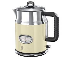 Russell Hobbs Retro 21672-70 Bollitore Elettrico, 2400 Watt, 1.7 Litri, Acciaio Inossidabile, Crema