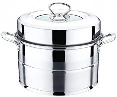 Bo Time BC-CHLH-ZG820 - Pentola a vapore in acciaio inox a 2 ripiani, diametro 26 cm