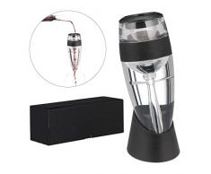 Relaxdays 10027760 Set, Filtro, Sacchetto Regalo, Decanter per Vino Rosso, Vetro, PP, Nero Trasparente, Polipropilene