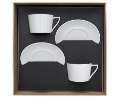 DEGRENNE Newport - Set di 2 tazze da pranzo in porcellana, colore: Bianco