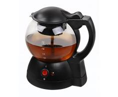 Team Kalorik Teiera e Caffettiera senza fili con capacità 1 L, Caraffa rotonda in vetro, 600 W, Nero, TKG TKB 1023 N