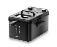 Friggitrice elettrica Cecotec CleanFry Infinity - 1,5 L- 4 L capacità, filtro- OilCleaner, temperatura fino a 190ºC, pentola adatta per lavastoviglie. (3 litri, Nero)