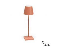 Ai Lati POLDINA Arancio Lampada da Tavolo LED 2W 3000K Ricaricabile IP54 Esterno