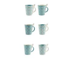 Villa d’Este Home Tivoli 2190717 Madeira Set 6 Tazzine caffè, Gres, Assortito