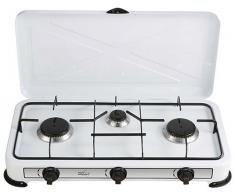 Fornello da Campeggio Melchioni Family, 3 Fuochi Portatile, Regolazione della Fiamma, Utilizzo Esterno, Design Compatto e Pulizia Semplice, 5.66 KW