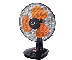 Jata VM3022 Ventilatore da tavolo, 40 W, Alluminio, Nero/Arancione