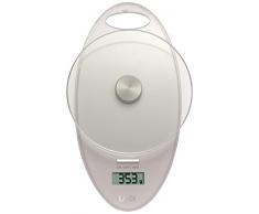 Laica KS1005 Bilancia da Cucina Elettronica, Piatto in Vetro Temperato, 3 kg, Colore Bianco, cristallo