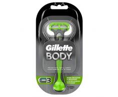 Gillette Body Rasoio da Uom, 1 Rasoio + 1 Lama di Ricambio