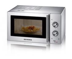Severin MW 7849 Forno a Microonde con Grill 900 W, colore: Acciaio inox Satinato, 22L