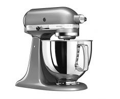 KitchenAid 144281 Robot da Cucina con Corpo Motore Mobile Artisan da 4,8 L IKSM125CU, 300 W, 4.8 Litri, 52 Decibel, Argento