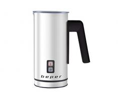 Beper Montalatte, Schiumalatte automatico in acciaio per Cappuccino, Latte, Cioccolata calda, Caffè shakerato, schiuma a caldo e a freddo