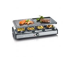Severin RG 2344 Barbecue per raclette con Pietra Naturale, 1400 W, in Acciaio Inox, Nero