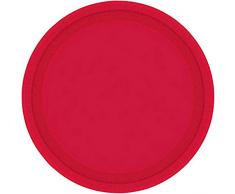 Amscan International 65015-40 - Confezione da 20 piatti di carta, 23 cm, colore: Rosso