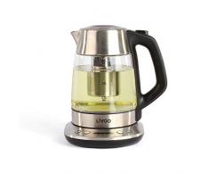 LIVOO DOD165 - Teiera e bollitore elettrico in vetro, capacità 1,7 L, termostato da 40 a 100 °C, mantenimento al caldo, spegnimento automatico 2200 W