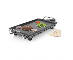 Princess 01.102300.01.500 - Barbecue da tavolo Pro/Teppanyaki con griglia piatta 46 x 26 cm, 2000 Watt, 102300, nero
