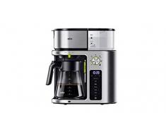 Braun MultiServe KF 9170 - Caffettiera a filtro, con selezione diretta di 7 porzioni, da una piccola tazza fino a una teiera fino a 10 tazze, con funzione tè, display touch, 1.750 W, colore: Argento