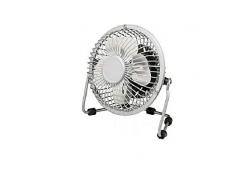 Akai VE10USB Ventilatore VE10 USB in Metallo 4 Pale Ø 10 cm Colore Argento, Acciaio