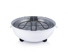 Barbecue elettrico Tristar BQ-2882 - Grill da tavolo - Design circolare - Bianco