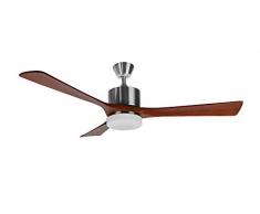 Orbegozo CP 97132 Ventilatore da soffitto con pale in legno naturale, telecomando, luce LED, Ø 136 cm, 3 velocità, timer da 1, 2, 4 e 8 ore, 70 W di potenza