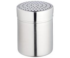 KitchenCraft Shaker con Coperchio in Acciaio Inox con Fori Medi, Argento, 1 Pezzo