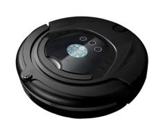 H.Koenig SWR28 Aspirapolvere Robot, Autonomia 90 min, Programma settimanale, Muro viruale, Nero