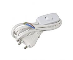 Zenitech - Cavo con interruttore per lampadario, lunghezza 5 m, colore: Bianco