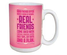 Tree-Free Greetings 45486 15 oz Angi and SilasReal Friends Ceramic Mug with Full-Sized Handle