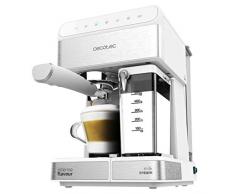 Cecotec Power Instant-ccino Touch Serie Bianca Caffettiera Semiautomática, Serbatoio di Latte, Panel di Controllo Tattile 20 Bares Pressione, Thermoblock, 1350 W, Acciaio Inossidabile, Bianca