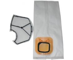 Mister vac VK 140 - Confezione da 6 sacchi e 5 rivestimenti in tessuto non tessuto, con foratura ultra resistente per aspirapolvere Vorwerk Kobold