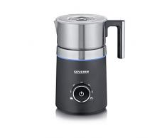 SEVERIN SM 3586 Montalatte a Caldo e a Freddo ad induzione, Selettore Temperatura, Funzione Cioccolato, 3 Accessori interscambiabili, 700 ml, 500 W, Inox, Acciaio Spazzolato/Nero