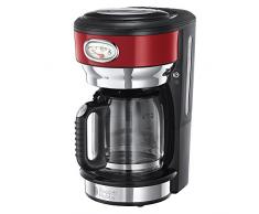 Russell Hobbs Retro 21700-56 Macchina del Caffè, 1000 Watt, 1.25 Litri, Acciaio Inossidabile, Rosso