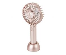 Pifco, mini ventilatore portatile, caricatore USB, 3 impostazioni di velocità Ventilatore palmare Oro rosa