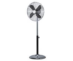 Ardes AR5C40PBH CHROME 40PB Ventilatore a Piantana Cromata Base Tonda Pala 40 cm 3 livelli di Velocità, Argento