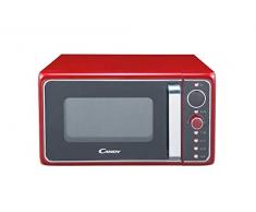 Candy DIVO G25CR Forno a Microonde con funzione Grill, 900W, 25 litri, Piatto rotante in vetro, Ø 27 cm, Colore Rosso
