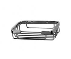 Bisk Niagara rettangolare porta sapone, 13 cm, piccolo, cromato,