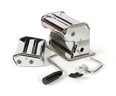 Hop 1596 Macchina Pasta con Tagliapasta, Stainless Steel, Argento