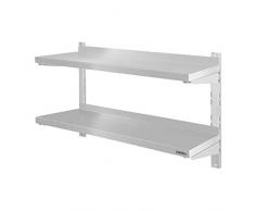 Casselin CEMI2B - Set di 2 mensole in acciaio inox, 600 mm