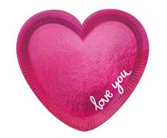 Amscan- Piatto Cuore 19x19 cm Metallizzato Everyday Love, Multicolore, 7AM9903113
