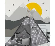 Elfique Tipi INDIANERZELT DOPPELT - Coperta Imbottita e 3 Cuscini