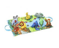 Ks Kids Coperta da Pavimento Bambini Tappeto di Gioco per asporto con Multiples attività (Giungla)