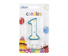 Boland 63401 Candela Numerale, Multicolore , Modelli/Colori Assortiti, 1 Pezzo