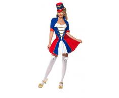 Smiffys - Costume Ispirato a Lo Schiaccianoci, incl. Giacca, Fascia per Capelli con Cappellino, Donna, Colore: Rosso/Blu, Taglia: S